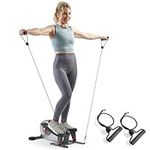 Sunny Health & Fitness Smart Mini Elliptical w/Resistance Bands for Leg & Arm Exercise,16 Resistance Levels Magnetic Sitting/Standing Pedal Exerciser w/LCD Monitor for Home Use,SF-E323054