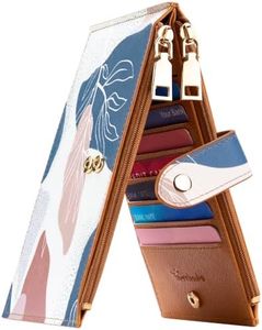 Travelambo RFID Wallet Women Large Size Bifold Multi Card Wallet Case with Zipper Pocke Credit Card Holder for Women