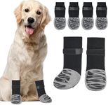 KUTKUT 4Pcs Non-Slip Dog Socks for Hardwood Floors with Grippers to Prevent Paw Licking, Non-Slip Dog Socks to Protect Paws, Adjustable Pet Paw Protectors (Size: S: L*W : 14 * 5cm)