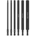 K Kwokker 150mm Hex Head Allen Wrench Drill Bits, 6PCS 4MM-12MM Long Hex Wrench Magnetic Screwdrivers Allen Key Bit Set for Assembling Furniture