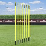 FORZA Slalom Poles - 5ft or 6ft Spring Loaded Agility Training for Football & Fitness [8/16 Pack]