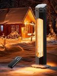 Landeagle Outdoor Patio Heater for Garage, 37" Electric Space Heaters, 1500W Portable Infrared Radiant with IP54 Waterproof, Freestanding, Tip-Over & Overheat Protection for Large Room Indoor, Black
