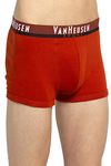 Van Heusen Men Sport Plush Back Elasticized Waistband Trunks - 100% Combed Cotton - Double Layer Gusset, Solid_70002_Rooibos Tea_L