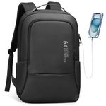 hk Backpack for Men Business Backpack with USB Charger Anti-Theft Mens Backpacks Water-Resistant 15.6 Inch Laptop Backpack Lightweight Casual Bag for Business Travel Office Work College, Black, Black,