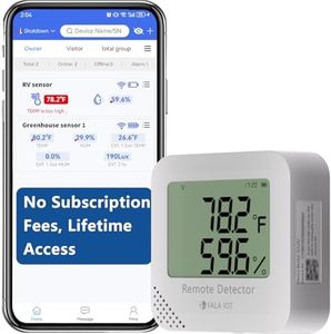FALA IOT WiFi Temperature & Humidity Monitor, No Subscription 24/7 Remote Temp Sensor with Email, Text Alerts, Sound & Light Alarm, Idea for RV, Pet, Greenhouse, Farm, Freezer, Server Room,S22D