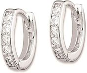 Sterling Silver Hinged Hoop Earrings, 11mm