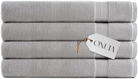 onuia Ultrasoft Premium Cotton Bath Sheets – 100% Long Staple Premium Cotton | 600 GSM Ultra Soft Bath Towel | Refined Terry Weave for High Absorbency & Quick Dry (4, Stone Grey)