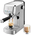 CASABREWS Espresso Machine 20 Bar, Professional Coffee Maker Cappuccino Latte Machine with Steam Milk Frother, Espresso Coffee Machine with 49oz Removable Water Tank, Stainless Steel, Gift for Dad Mom