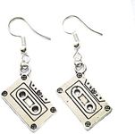 BUnknownA Cassette Earrings - Mixtape Geek Nerd Earrings Retro Funky Jewellery Funny Earrings Cute Earrings Quirky Old School 80s 90s Punk Rock Groovy