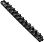 Ernst Manufacturing 13-Inch Socket Organizer with 11 1/2-Inch Twist Lock Clips, Black