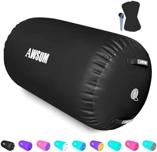 AWSUM Air Roller Gymnastics Barrel Inflatable Tumbling Mat Back Handspring Trainer for Octagon Mat Gym Home Gymnastics Equipment 1 PCS，No Electric Pump