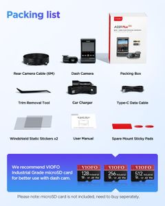 VIOFO A229 Plus Dual 2K Dash Cam – Front and Rear Car Camera