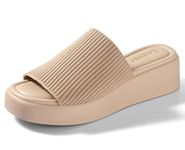 Leevar Wedge Sandals for Women, Soft Memory Foam Padded Platform Sandals for Women, Backless Slip On Wedge Sliders Comfy Square Open Toe Mules shoes for women