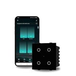 AZIOT Smart Wi-Fi Modular 4 Gang Premium Touch Switch (6 Amps Each) - GLASS (Not Acrylic): Elevate Your Home with Effortless Control (Fits in Anchor Roma Classic and Similar Plates) Home Automation