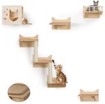 MIUZMORE 9-Piece Cat Wall Shelves a
