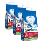 Sanicat - Classic cat litter with Aloe Vera | 7-day odour control | Fast absorption | product for your pet’s hygiene | Keep Your Home Clean | 4L capacity (Pack of 3)