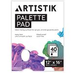 Tear-Off Palette (40 Sheets) Painting Palette Pad - Disposable Coated White Bleed-Proof Palette Sheets for Mixing Acrylic Watercolour Oil and Gouache Paint Colours, 12"x16"/30x40cm