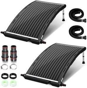 Kirumie 2026 Upgraded 2Pack Solar Pool Heater, with Height-Adjustable Support Feet, Four-Stage Adjustment for Above-Ground and Inground Pools, Includes 4 Adapters, 4 Hoses & Clamps, 4 Plumber Tapes