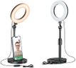 Desk Ring Light with Telescopic Stand, Travel Desktop Hola Light for Phone Selfie Laptop Zoom Video Calls Makeup Tiktok Reels Live Streaming