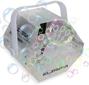 ELIRIRA Transparent Portable Bubbles Machine with Colour LED Lights, Professional Automatic Bubble Maker with High Output for Outdoor/Indoor Use