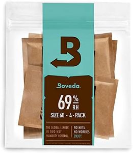 Boveda 69% Two-Way Humidity Control Packs For Plastic and Wood Containers Size 60 – 4 Pack – Moisture Absorbers – Humidifier Packs – Hydration Packets in Resealable Bag