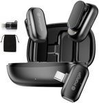 PQRQP Wireless Lavalier Microphone for iPhone/iPad/Android, 164ft Transmission, Mini Microphone with AI Noise Cancellation & Hi-Fi Sound, 24H Charging Case, Mic Ideal for YouTube, Video Recording