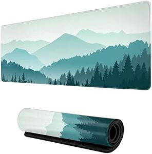 Green Mountain Scenic Forest Landscape Mouse Pad Gaming XL Large Mousepad Desk Mat Long Extended Big Keyboard Pads Table Accessories for Gaming and Office Pc Laptop Computer 31.5 X 11.8 Inch