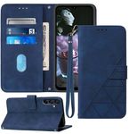 A15 5G Case Wallet,for Samsung A15 5G Case,Card Holder Slots Wrist Strap TPU Interior Protective A15 Phone Case,Stand PU Leather Folio Flip Cases Cover for Samsung Galaxy A15 (2024) (Blue)