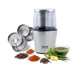 ITALIA Wet & Dry Grinder | 200W Electric Coffee Bean Grinder, Spice, Herb, Nut, Masala Mill with 4-Blade (Wet) & 2-Blade (Dry) Detachable Stainless Steel Bowl for Kitchen