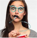 Silly Straw Glasses Novelty Drinking Eyeglasses Curly Round Funny Straws Crazy Fun Loop for Milk Juice Drinks Kids Birthday Party Beach Parties Great Fun for Children (1)