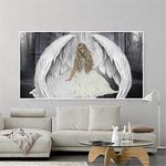 5D Diamond Painting Large Size Wings Angel Girl DIY Diamond Painting by Numbers Kits Full Drill Crystal Rhinestone Embroidery Cross Stitch Mosaic Canvas Wall Art Decor Round Drill,50x100cm