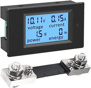 KETOTEK Digital Ammeter Voltmeter Volt Amp Watt KWh Meter Panel DC 6.5V~100V with 100A Shunt, Current Voltage Power Energy Tester Gauge LCD Display 4 in 1 Multimeter