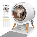 HoneyGuaridan Self Cleaning Cat Litter Box with APP Control, Waterproof Automatic Cat Litter Tray, Smart Robot Litter Box, Safety Protection 0 Risk, Odor-Free, 63L Large-Open for Multi-Cats 3-33lb