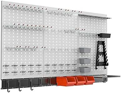 TORACK 109Pcs Wall Organizer Utility Storage Kit with Toolboard Hooks & Accessories, 4 ft. Metal Pegboard for Garage with Wall Mounted Bins & Racks