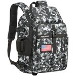 Piscifun Fishing Tackle Backpack with Rod & Gear Holder, Lightweight Outdoor Water-Resistant Fishing Shoulder Storage Bag with Protective Rain Cover, Digital Camouflage