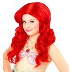 WIDMANN 74969 - Mermaid Wig for Girls, Marine World, Fairytales, Fairy Tales, Carnival, Theme Parties, One Size, Red Color