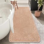 Rururug Bathroom Mat, Large Bath Mat 50x120cm Bath Mats for Bathroom, Non Slip Bath Mats for Bathroom Floor Microfiber Absorbent Bathroom Rug, Beige