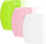 Hard Bench Scraper Dough Scraper - SURDOCA 5.31x3.64'' Plastic Pastry Cutter Dough Cutter Bread Cutter bread making tools, Cake Scraper Bowl Scraper Pastry Scraper Baking Supplies, Green+Pink+White