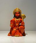 DIGITAL COMM Hanuman Ji Ki Murti in Blessing Posture with Gada Sitting Lord Balaji Bajrangbali Sankat Mochan Bhagwan Idol for Temple car Dashboard Home Decor Statue Gift