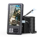 ETZIN Dual Lens Industrial Endoscope, 1080P Digital Borescope Inspection Camera with 7.9mm IP67 Waterproof, Sewer Camera with 4.3" LCD Screen, 7 LED Lights,16.5FT Semi-Rigid Cable, EPL-1341IM
