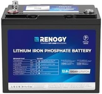 Renogy 12V 100Ah LiFePO4 Lithium Iron Phosphate Battery with Bluetooth BMS 5000 Deep Cycles IP67 for for Home Energy, RV, Trolling Motor, Marine, Solar, Off-Grid