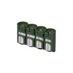 Storacell by Powerpax Slimline CR123 Battery Storage Caddy, Military Green, Holds 4 Batteries (Not Included)