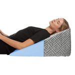 Sleepsia Ultimate Wedge Pillow Memory Foam | Complete Back Rest Support Wedge Cushion Pillow for Bed | Sleeping, Leg Elevator, Pregnancy, Gifting Pillow, Acid Reflux, Reading (Gel-Infused/Grey)