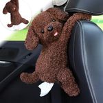 Short Plush Car Tissue Holder,Cartoon Animal Tissue Box Cover for Car Home Bathroom Accessories