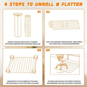 SHAREWIN Office Chair Mat 120x90cm – Floor Protection for Desks