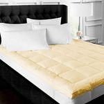 Texlux Super Soft 800 GSM Microfiber Mattress Topper for Double Bed Size 72x78 Inch | All Season Comfortable Sleep 2" Thick Mattresses Padding Double Size -(Beige,6x6.5 Feet 4 Corners Elastic Band)