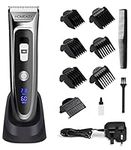 Hair Clipper Set Cordless, Electric Hair Trimmer Rechargeable Waterproof Mens Grooming Kit Hair Cutting Machine with LED Display Ceramic Blade Hair Shaver Beard Trimmer 2 in1 for Men Kids Barbers