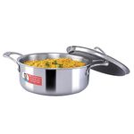 Wonderchef Nigella Tri-ply Stainless Steel 24 cm Casserole | 4.8 litres | 2.6mm Thickness | Induction Base | Compatible with All cooktops | Riveted Cool-Touch Handle | 10 Year Warranty