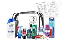 Travel Toiletries Set for Men - Mini Toiletries Travel Kit with Travel Size Essentials, Airport Approved Liquids and Clear Travel Bag with Travel Man Checklist.