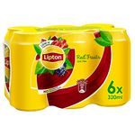 Lipton Red Fruits Ice Tea Drink, 320 ml, 6 Pack, Red & Yellow (816)